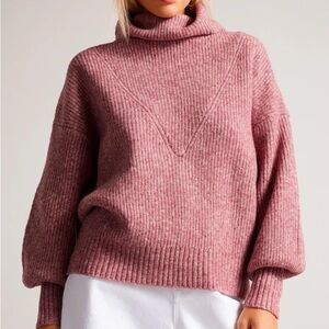Women's Pink Turtleneck Sweater